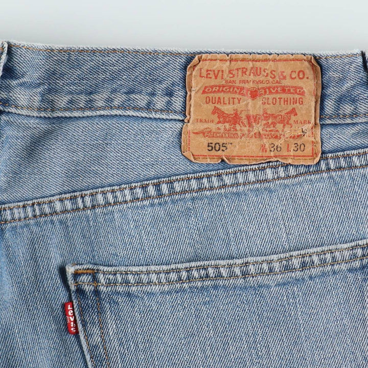 Levi's 505 tapered denim pants for men, size w36 unclear blue type Vintage Second Hand