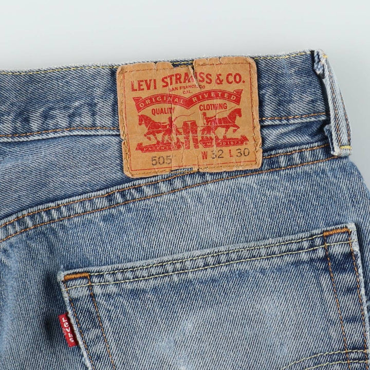 Levi's 505 Straight Denim Pants, Men's Size W34 (approx.) unclear blue type Vintage Second Hand