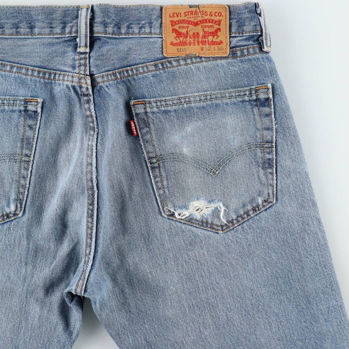 Levi's 505 Straight Denim Pants, Men's Size W34 (approx.) unclear blue type Vintage Second Hand
