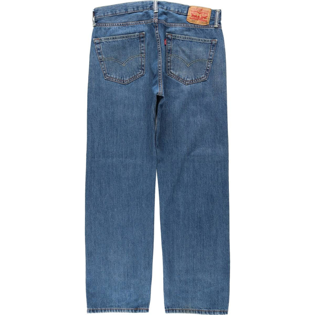 Levi's 505 tapered denim pants for men, equivalent to w35 cotton blue type Vintage Second Hand