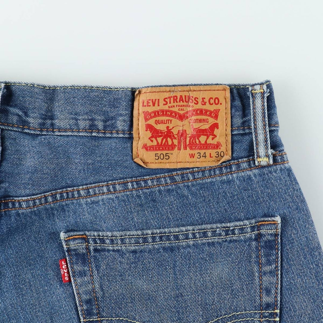Levi's 505 tapered denim pants for men, equivalent to w35 cotton blue type Vintage Second Hand