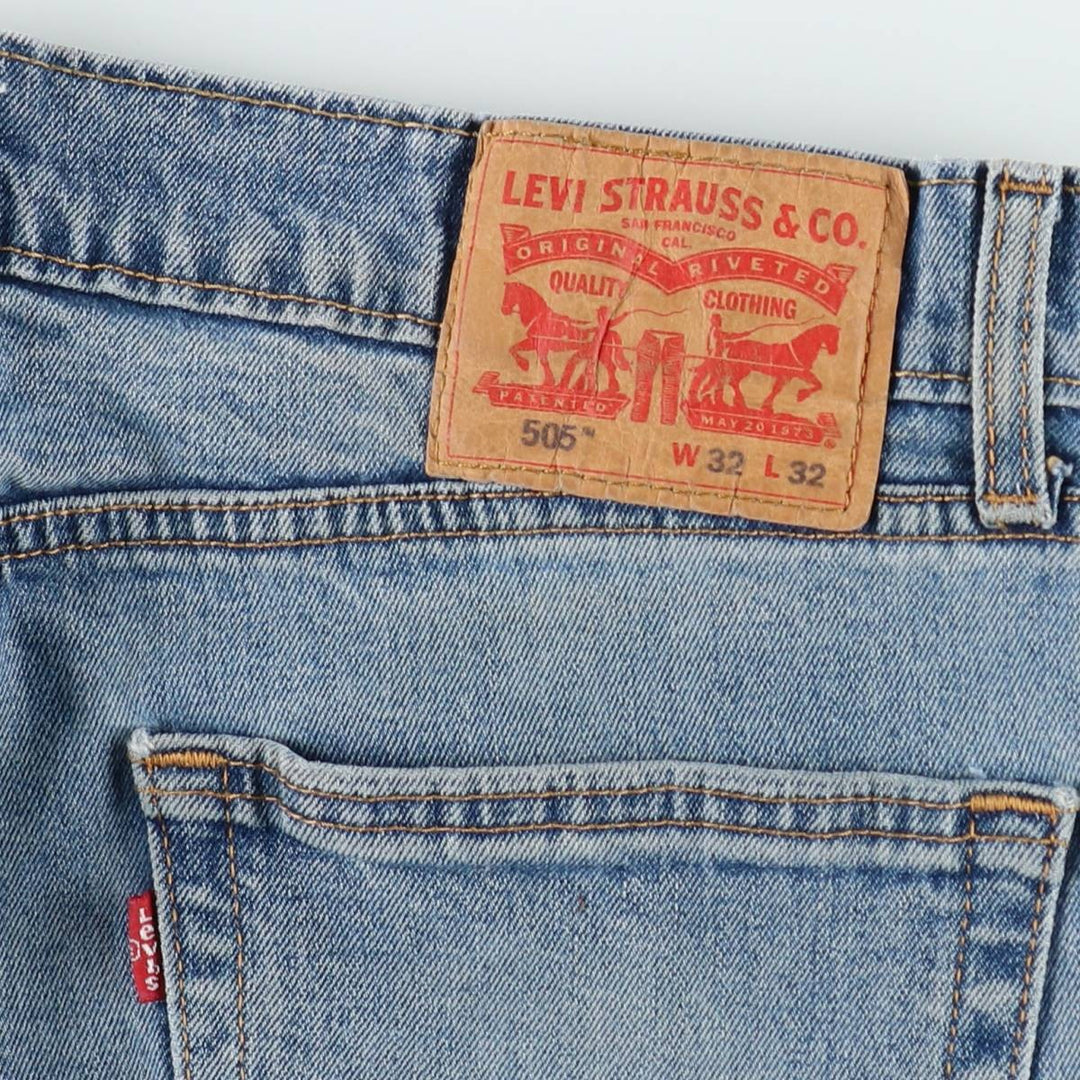 Levi's 505 tapered denim pants for men, equivalent to w32 cotton blue type Vintage Second Hand