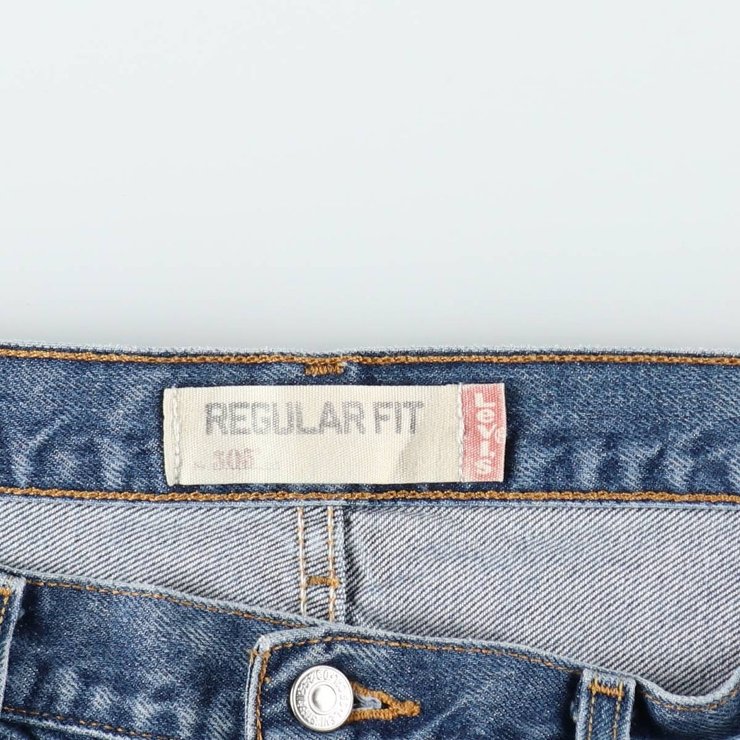 00'S Levi's 505 REGULAR FIT tapered denim pants for men, size w35 cotton blue type Vintage Second Hand