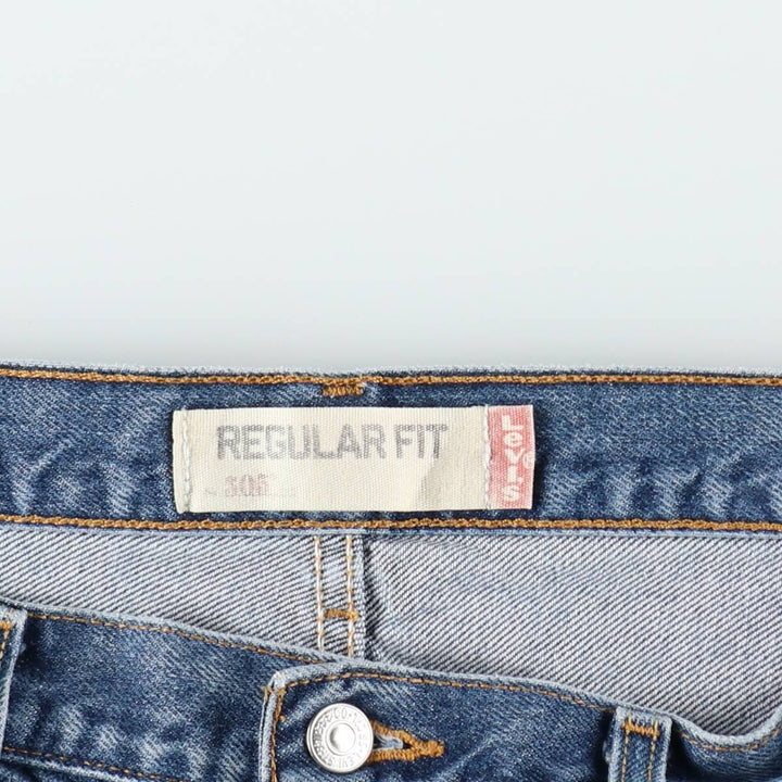 00'S Levi's 505 REGULAR FIT tapered denim pants for men, size w35 cotton blue type Vintage Second Hand