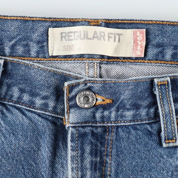 00'S Levi's 505 REGULAR FIT tapered denim pants for men, size w35 cotton blue type Vintage Second Hand