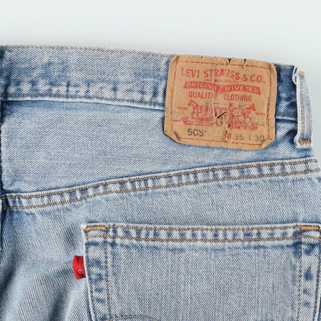 00'S Levi's 505 REGULAR FIT tapered denim pants for men, size w36 cotton blue type Vintage Second Hand