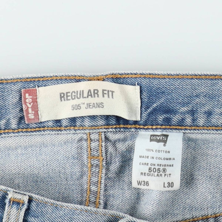 00'S Levi's 505 REGULAR FIT tapered denim pants for men, size w36 cotton blue type Vintage Second Hand