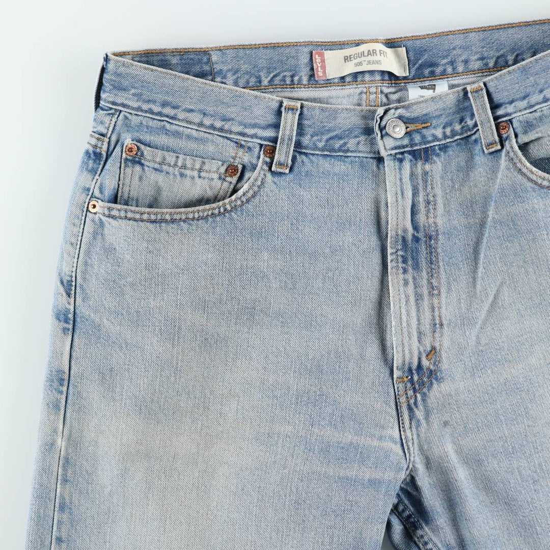 00'S Levi's 505 REGULAR FIT tapered denim pants for men, size w36 cotton blue type Vintage Second Hand