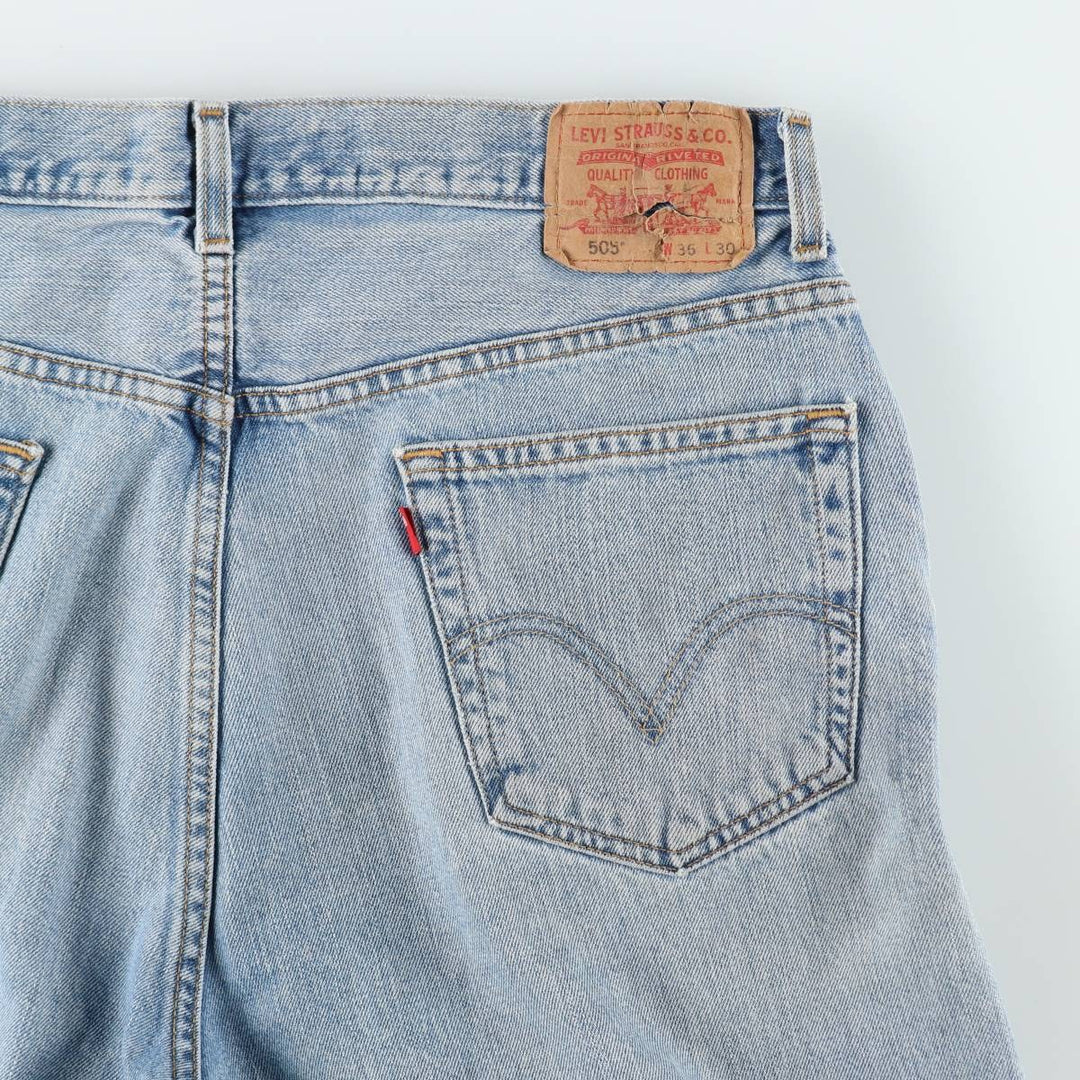 00'S Levi's 505 REGULAR FIT tapered denim pants for men, size w36 cotton blue type Vintage Second Hand