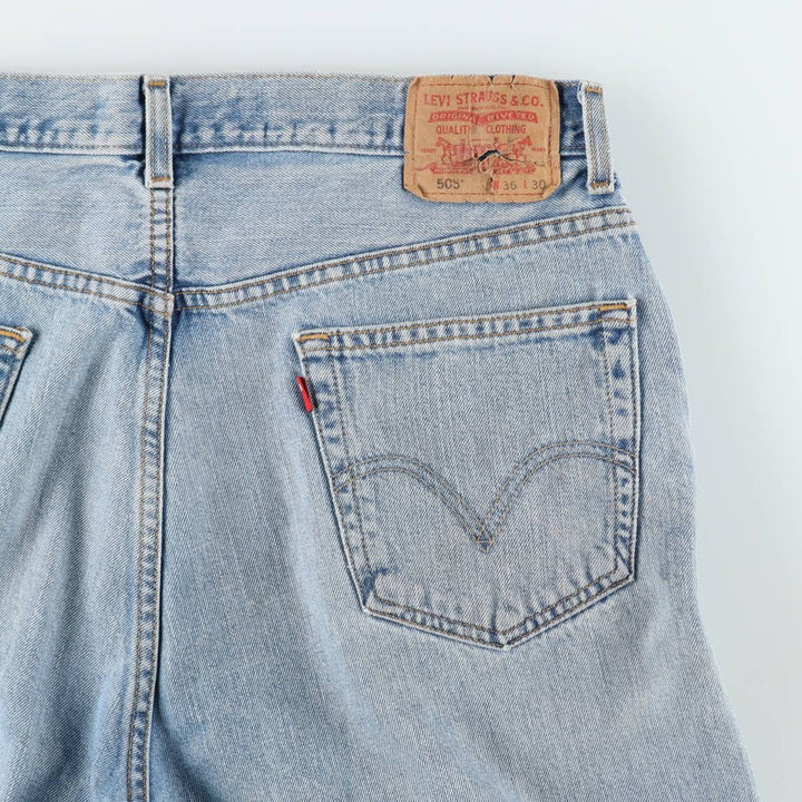 00'S Levi's 505 REGULAR FIT tapered denim pants for men, size w36 cotton blue type Vintage Second Hand