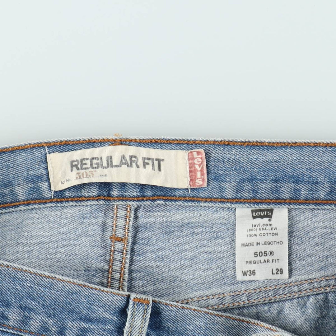 Levi's 505 REGULAR FIT tapered denim pants for men, size w37 cotton blue type Vintage Second Hand