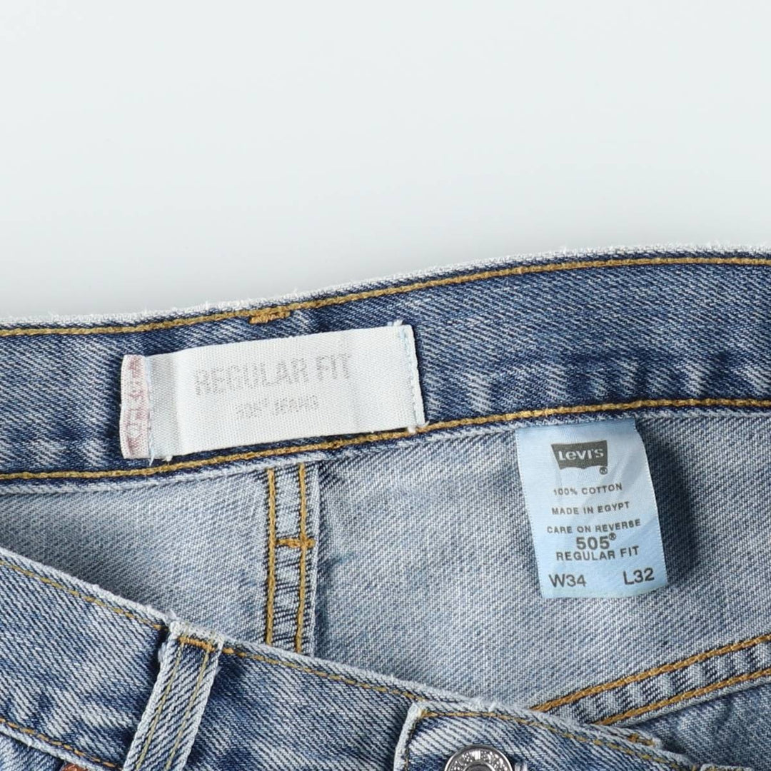 Levi's 505 REGULAR FIT tapered denim pants for men, size w33 cotton blue type Vintage Second Hand