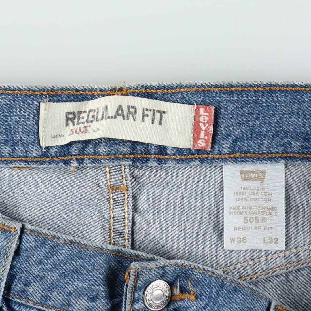 Levi's 505 REGULAR FIT tapered denim pants for men, size w34 cotton blue type Vintage Second Hand