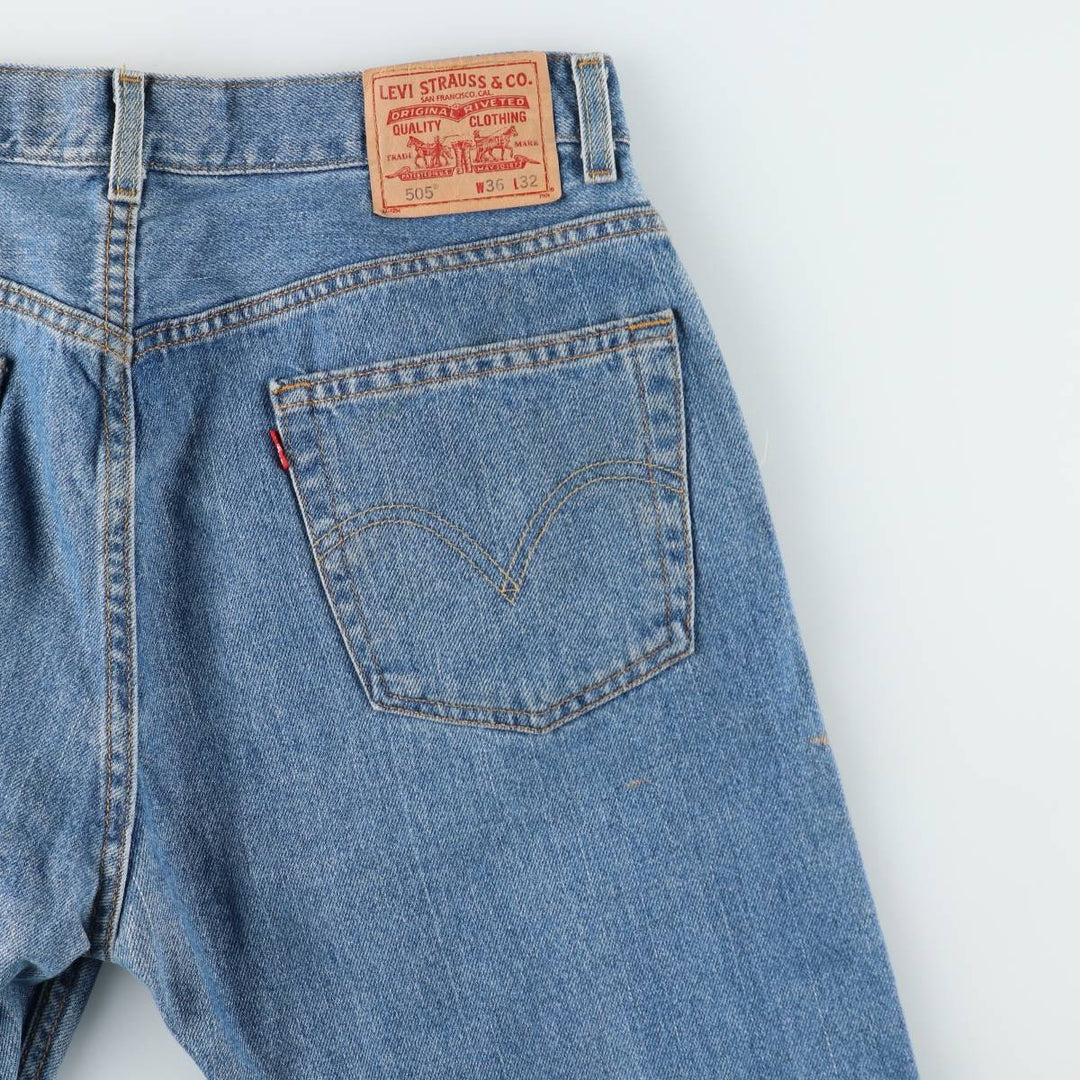 Levi's 505 REGULAR FIT tapered denim pants for men, size w34 cotton blue type Vintage Second Hand