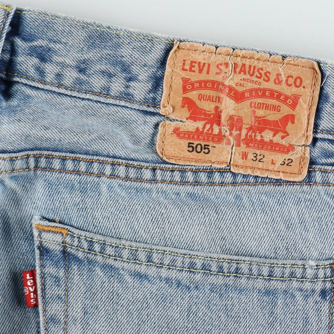 Levi's 505 tapered denim pants for men, equivalent to w32 cotton blue type Vintage Second Hand
