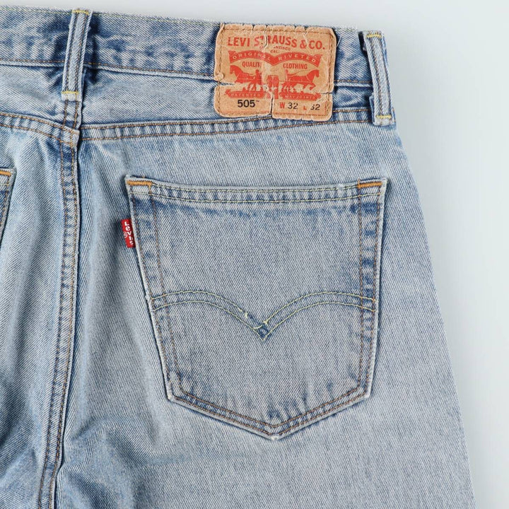 Levi's 505 tapered denim pants for men, equivalent to w32 cotton blue type Vintage Second Hand