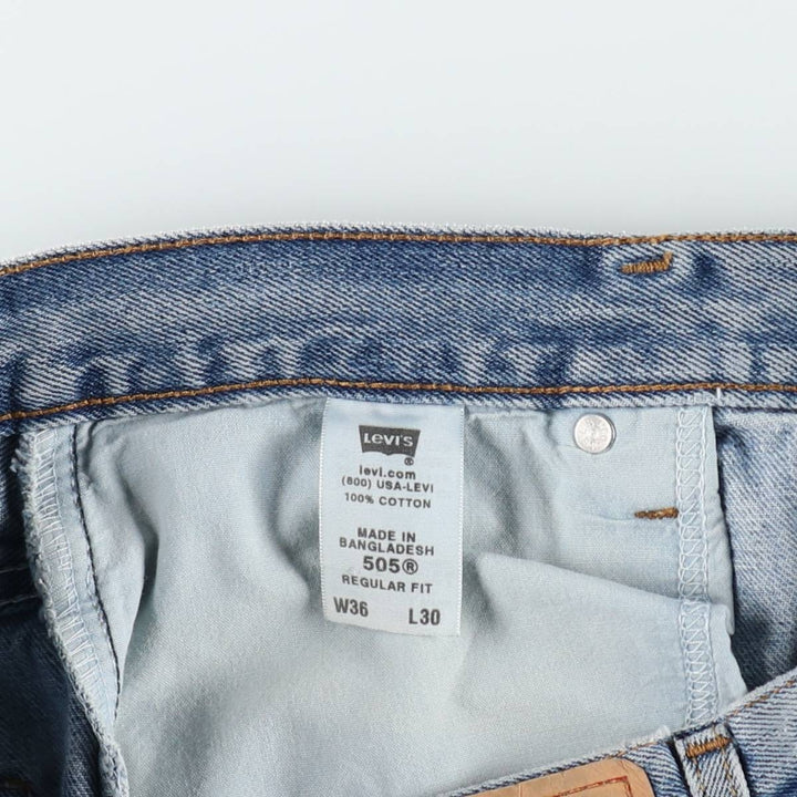 00'S Levi's 505 REGULAR FIT tapered denim pants for men, size w34 cotton blue type Vintage Second Hand