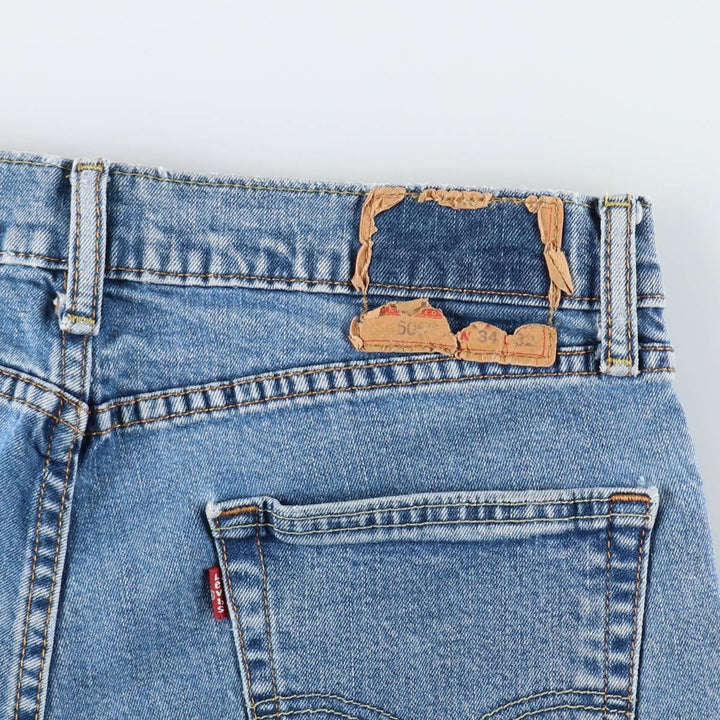 Levi's 505 tapered denim pants for men, equivalent to w32 cotton blue type Vintage Second Hand