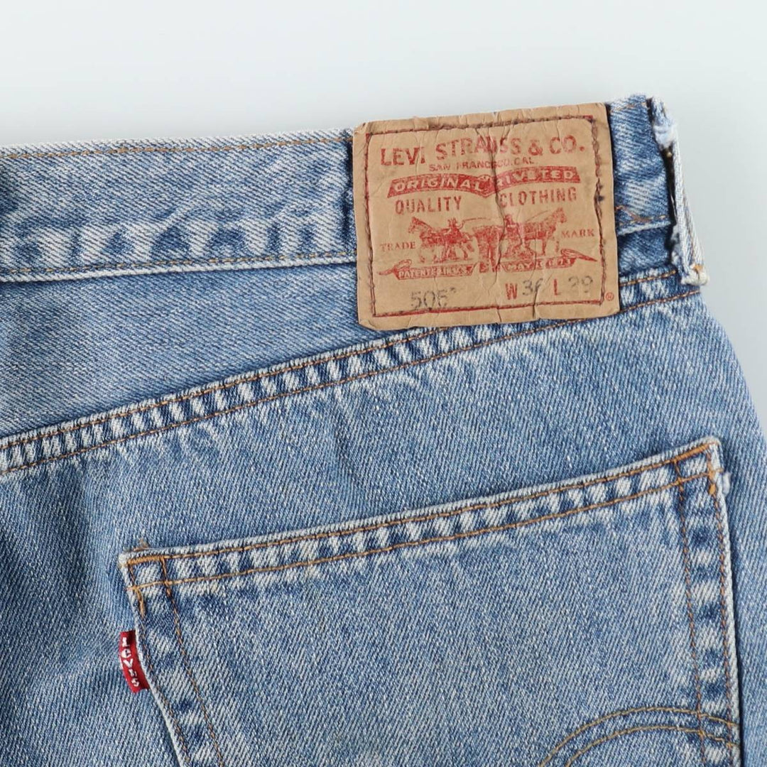 Levi's 505 STRAIGHT FIT tapered denim pants for men, size w36 unclear blue type Vintage Second Hand