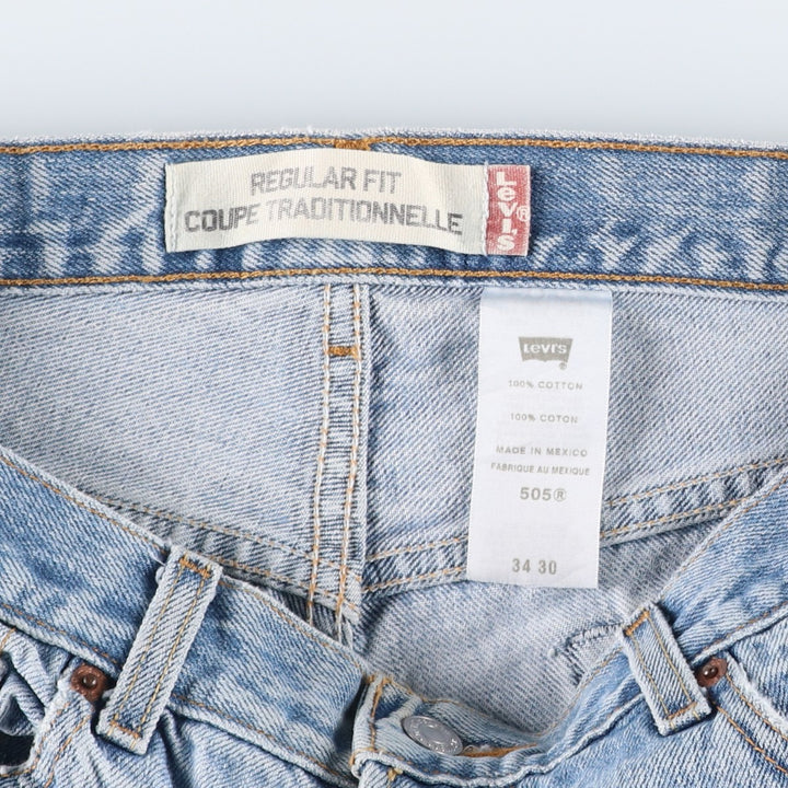 Levi's 505 Regular Fit Coupe Traditionnelle Tapered Denim Pants, Men's Size W34 (approx.) cotton blue type Vintage Second Hand