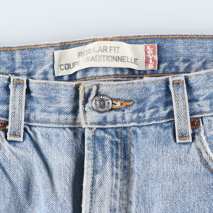 Levi's 505 Regular Fit Coupe Traditionnelle Tapered Denim Pants, Men's Size W34 (approx.) cotton blue type Vintage Second Hand