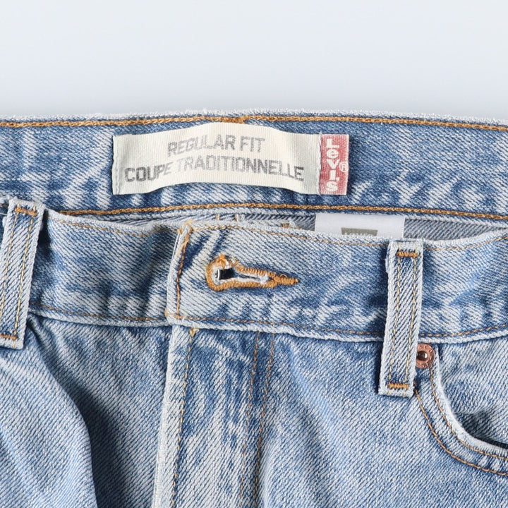 Levi's 505 Regular Fit Coupe Traditionnelle Tapered Denim Pants, Men's Size W34 (approx.) cotton blue type Vintage Second Hand