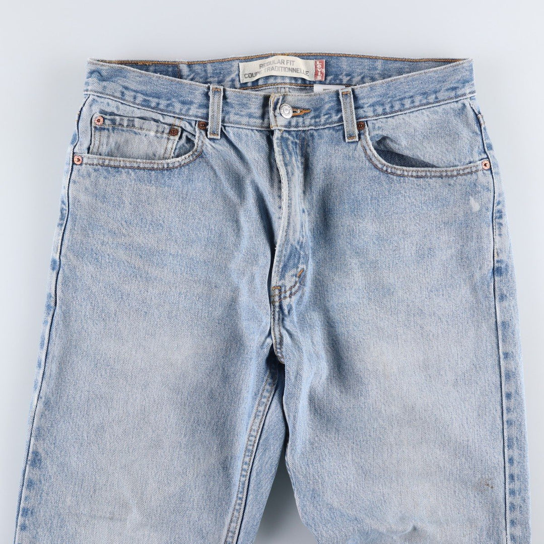 Levi's 505 Regular Fit Coupe Traditionnelle Tapered Denim Pants, Men's Size W34 (approx.) cotton blue type Vintage Second Hand