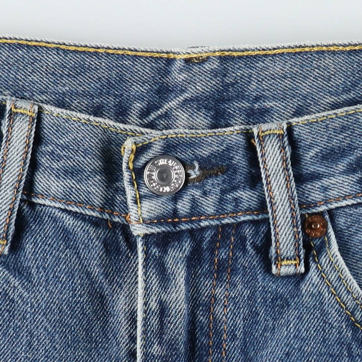 Levi's 505 tapered denim pants for men, size W33 cotton blue type Vintage Second Hand