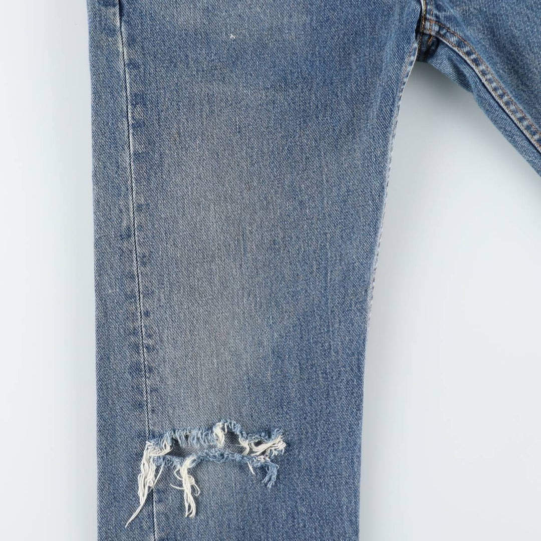 Levi's 505 tapered denim pants for men, size W33 cotton blue type Vintage Second Hand