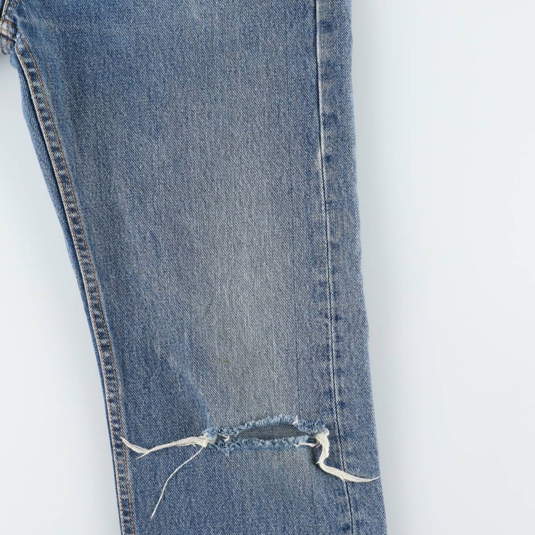 Levi's 505 tapered denim pants for men, size W33 cotton blue type Vintage Second Hand