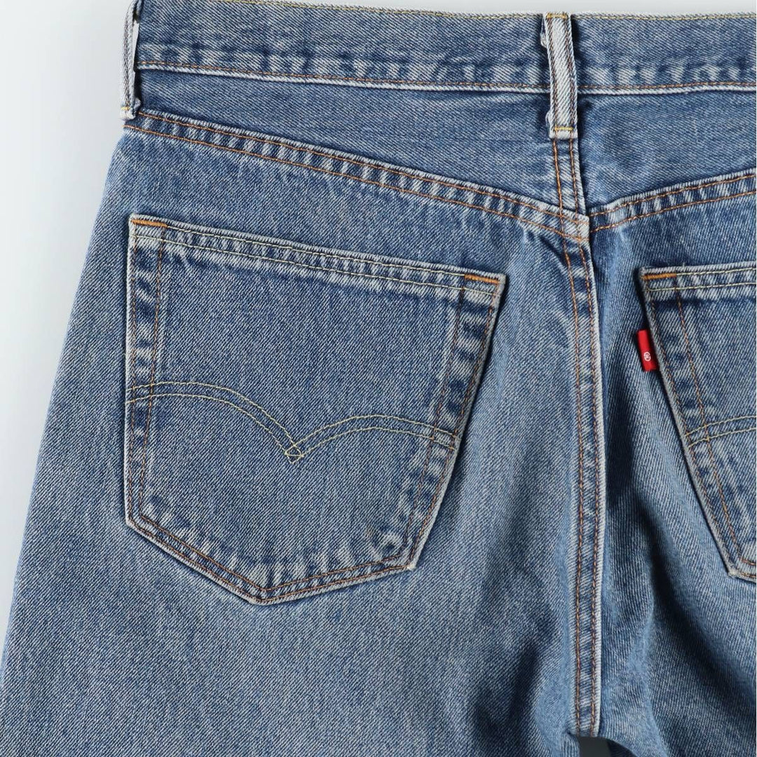 Levi's 505 tapered denim pants for men, size W33 cotton blue type Vintage Second Hand