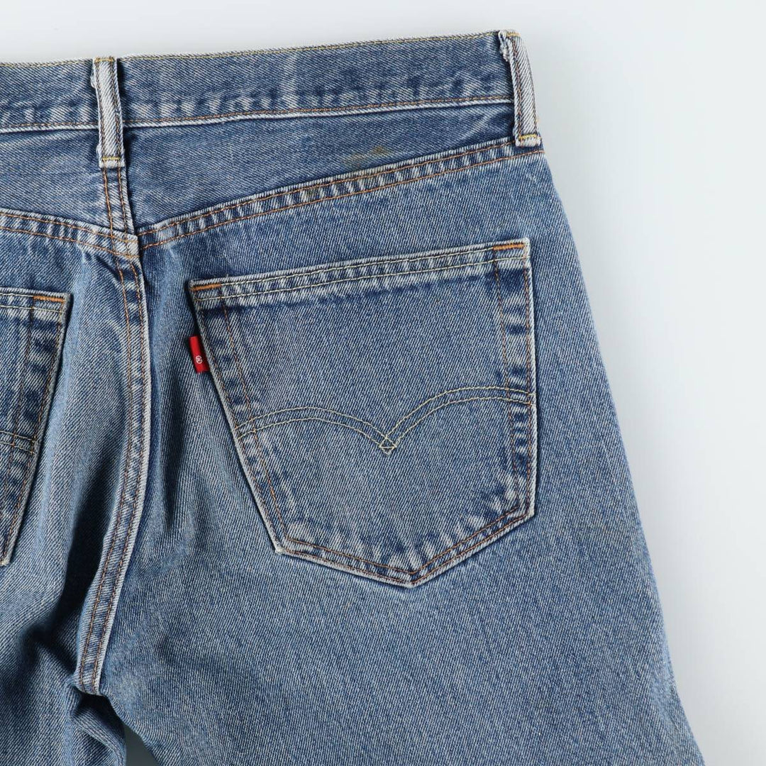 Levi's 505 tapered denim pants for men, size W33 cotton blue type Vintage Second Hand