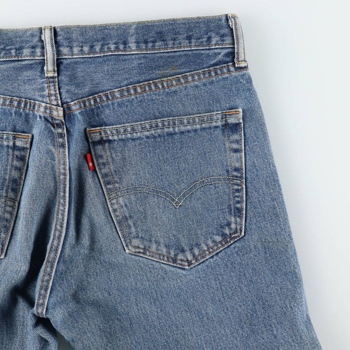 Levi's 505 tapered denim pants for men, size W33 cotton blue type Vintage Second Hand