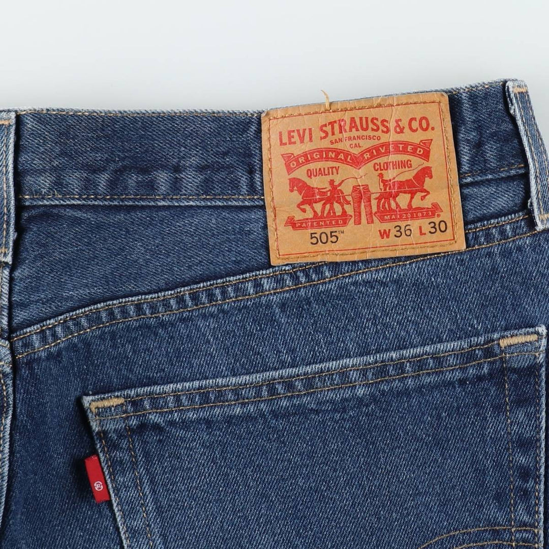 Levi's 505 tapered denim pants for men, equivalent to w35 cotton blue type Vintage Second Hand