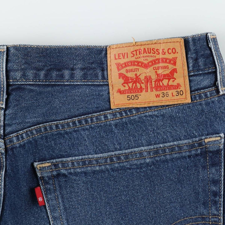 Levi's 505 tapered denim pants for men, equivalent to w35 cotton blue type Vintage Second Hand