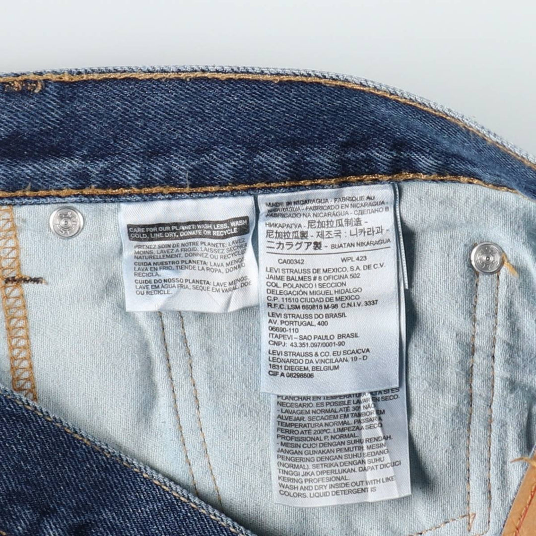 Levi's 505 tapered denim pants for men, equivalent to w35 cotton blue type Vintage Second Hand