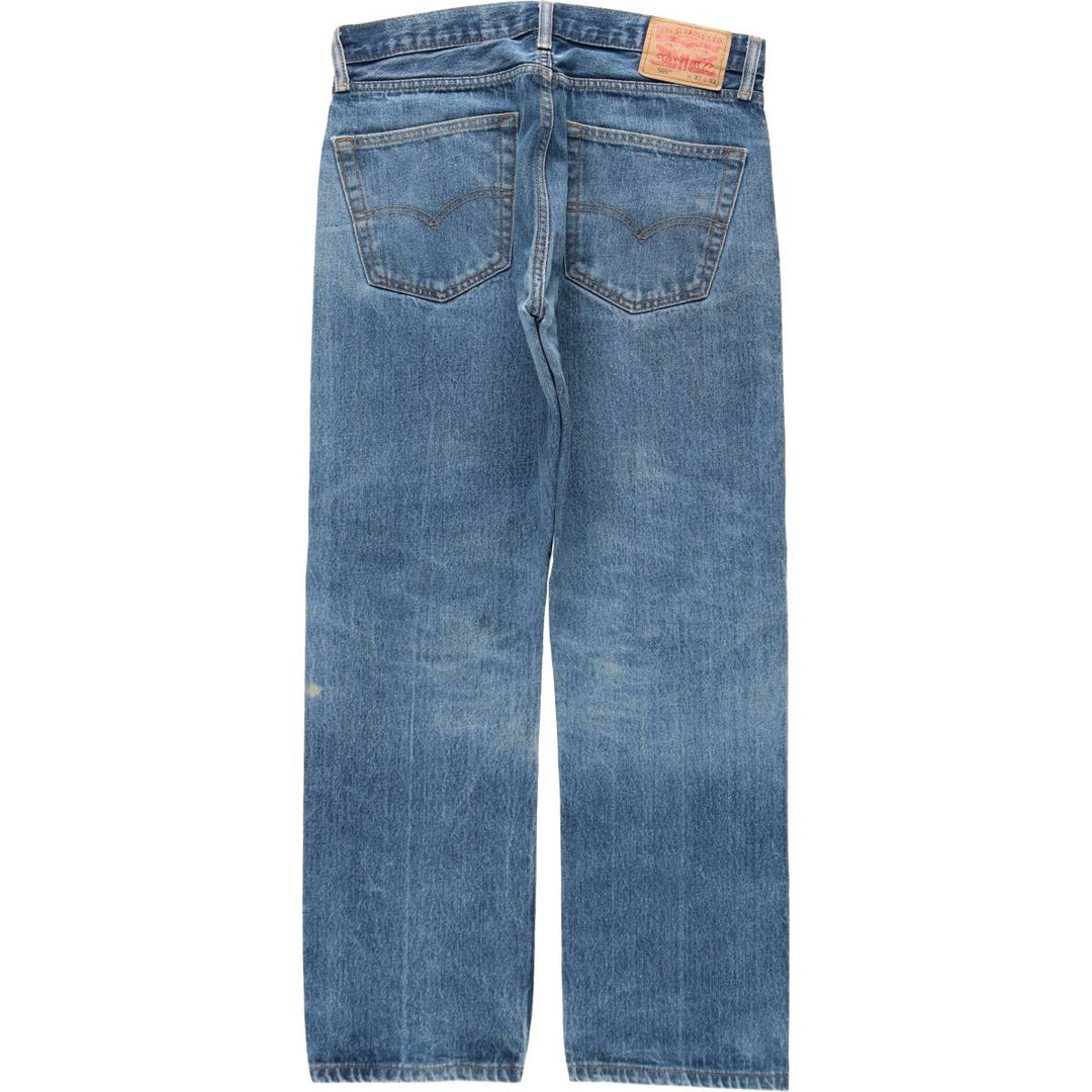 Levi's 505 tapered denim pants for men, size W33 cotton blue type Vintage Second Hand