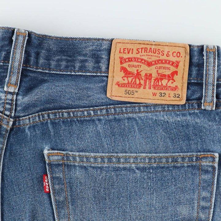 Levi's 505 tapered denim pants for men, size W33 cotton blue type Vintage Second Hand