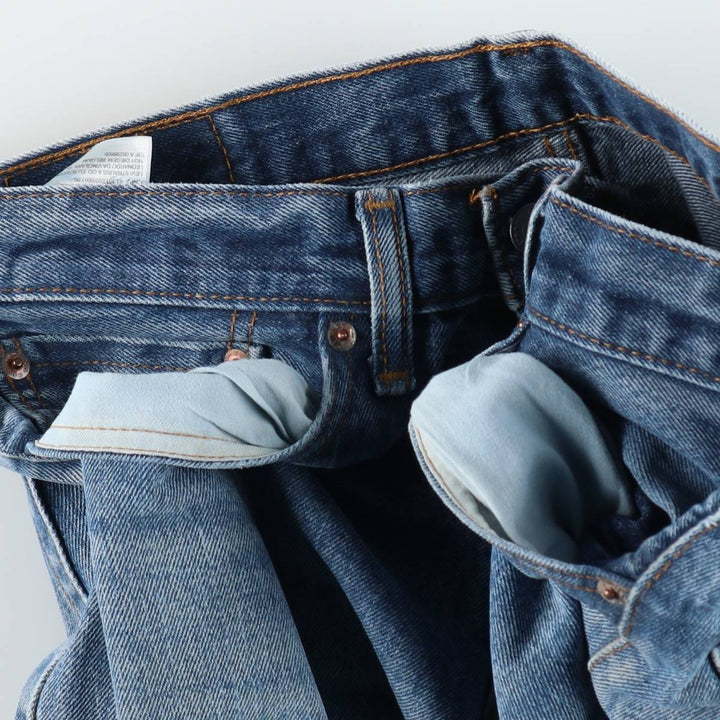 Levi's 505 tapered denim pants for men, size W33 cotton blue type Vintage Second Hand