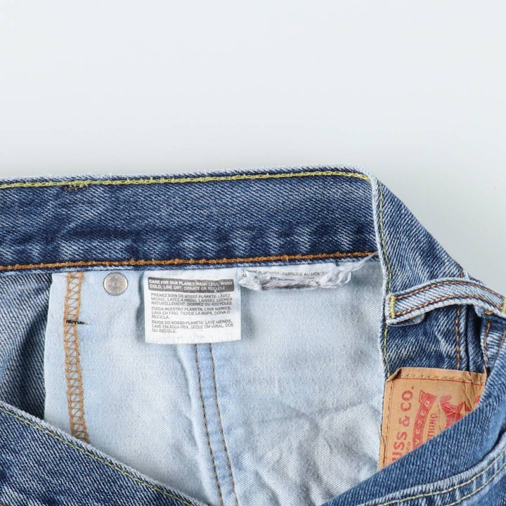 Levi's 505 tapered denim pants for men, size w36 cotton blue type Vintage Second Hand