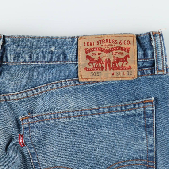 Levi's 505 tapered denim pants for men, size w37 cotton blue type Vintage Second Hand