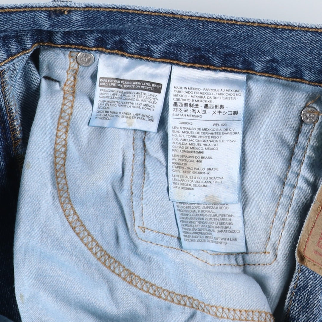 Levi's 505 tapered denim pants for men, size w36 cotton blue type Vintage Second Hand