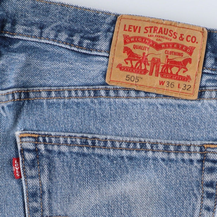 Levi's 505 tapered denim pants for men, equivalent to w35 cotton blue type Vintage Second Hand