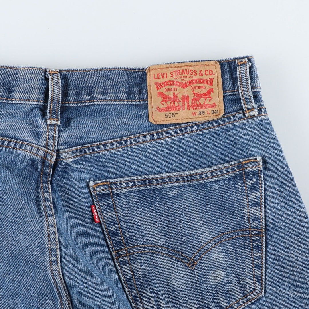 Levi's 505 tapered denim pants for men, equivalent to w35 unclear blue type Vintage Second Hand