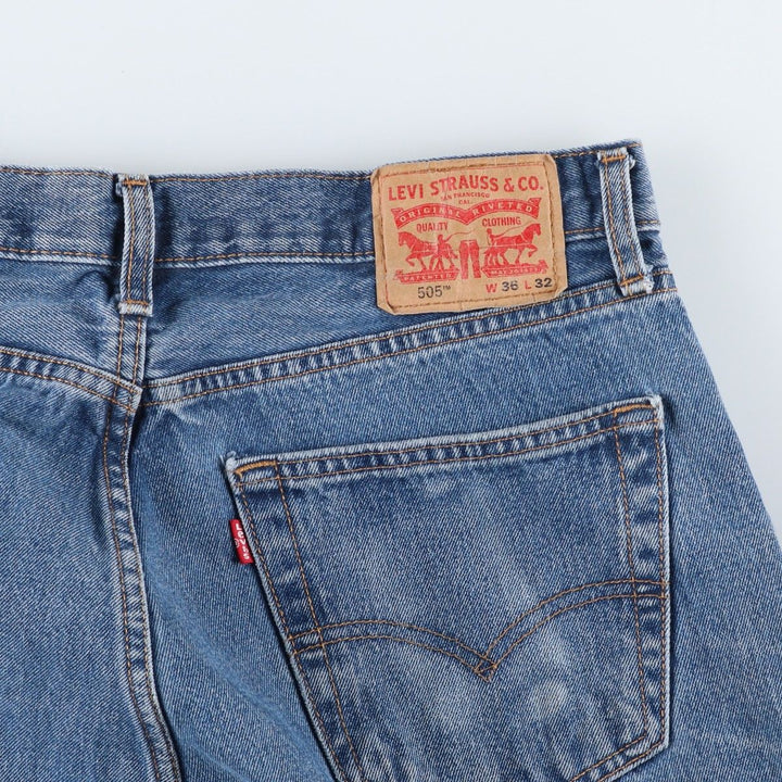 Levi's 505 tapered denim pants for men, equivalent to w35 unclear blue type Vintage Second Hand