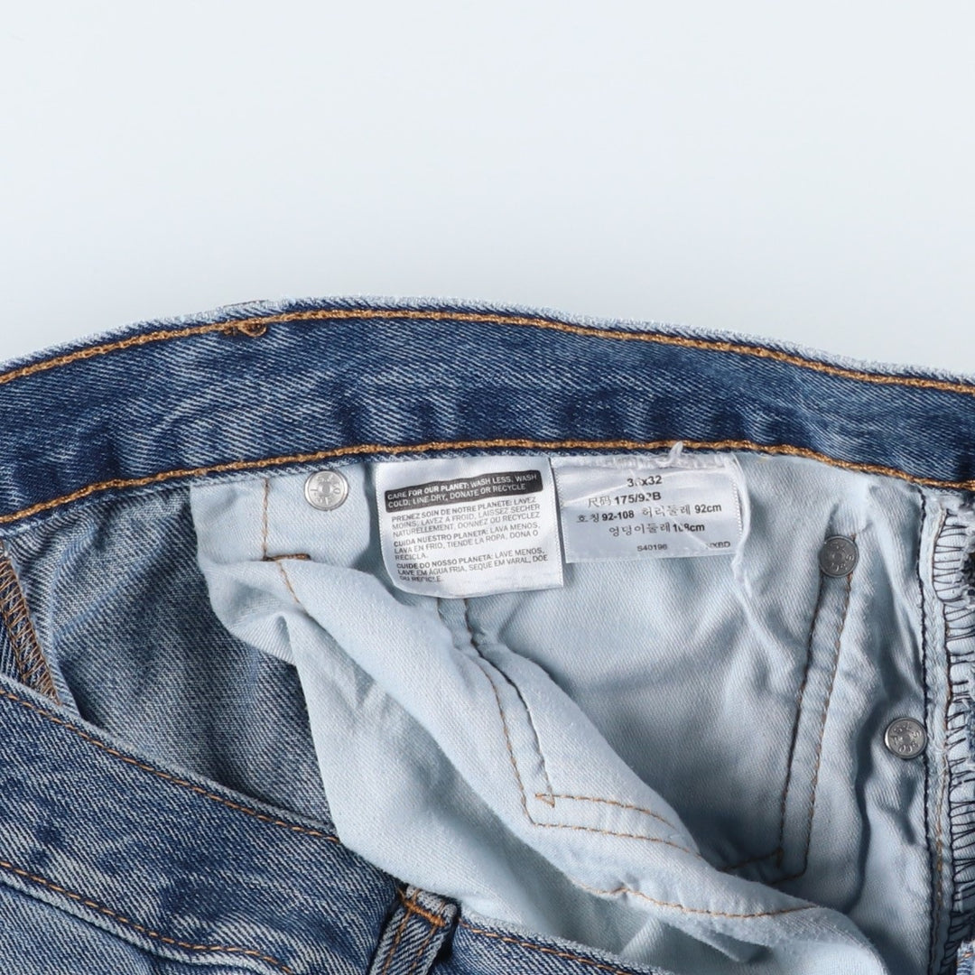 Levi's 505 tapered denim pants for men, equivalent to w35 unclear blue type Vintage Second Hand
