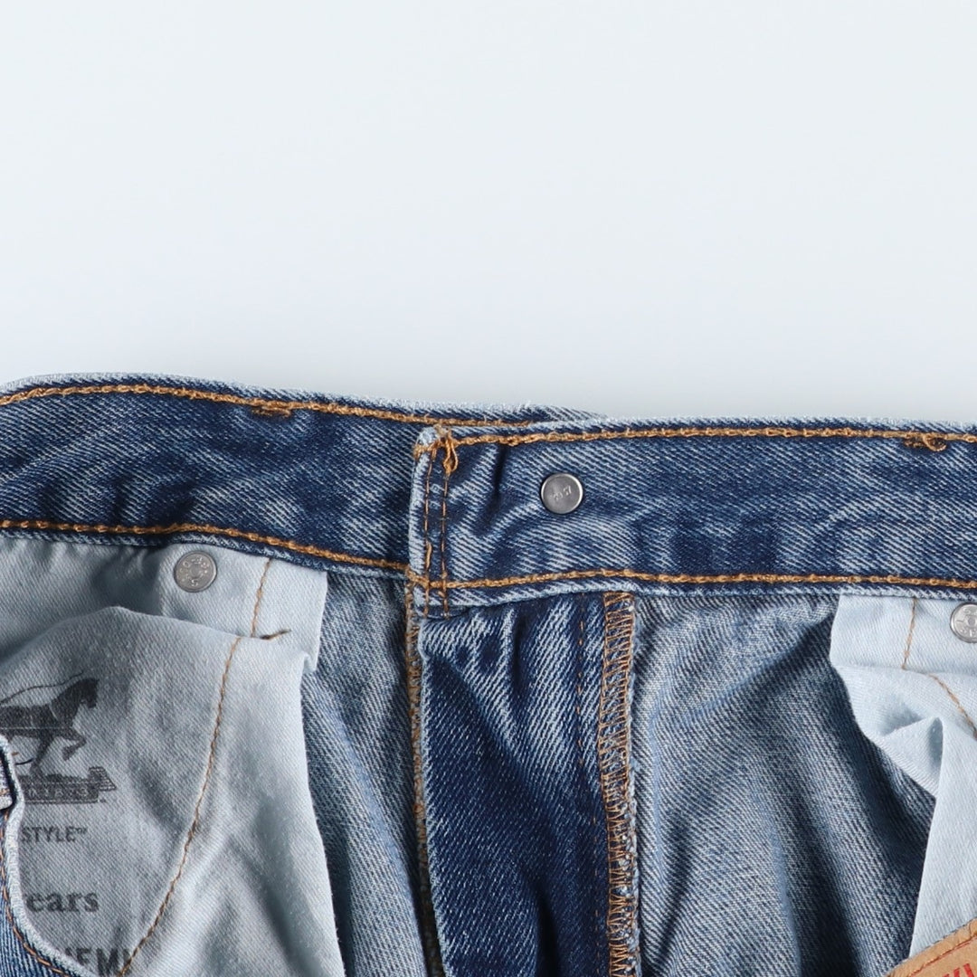 Levi's 505 tapered denim pants for men, equivalent to w35 unclear blue type Vintage Second Hand