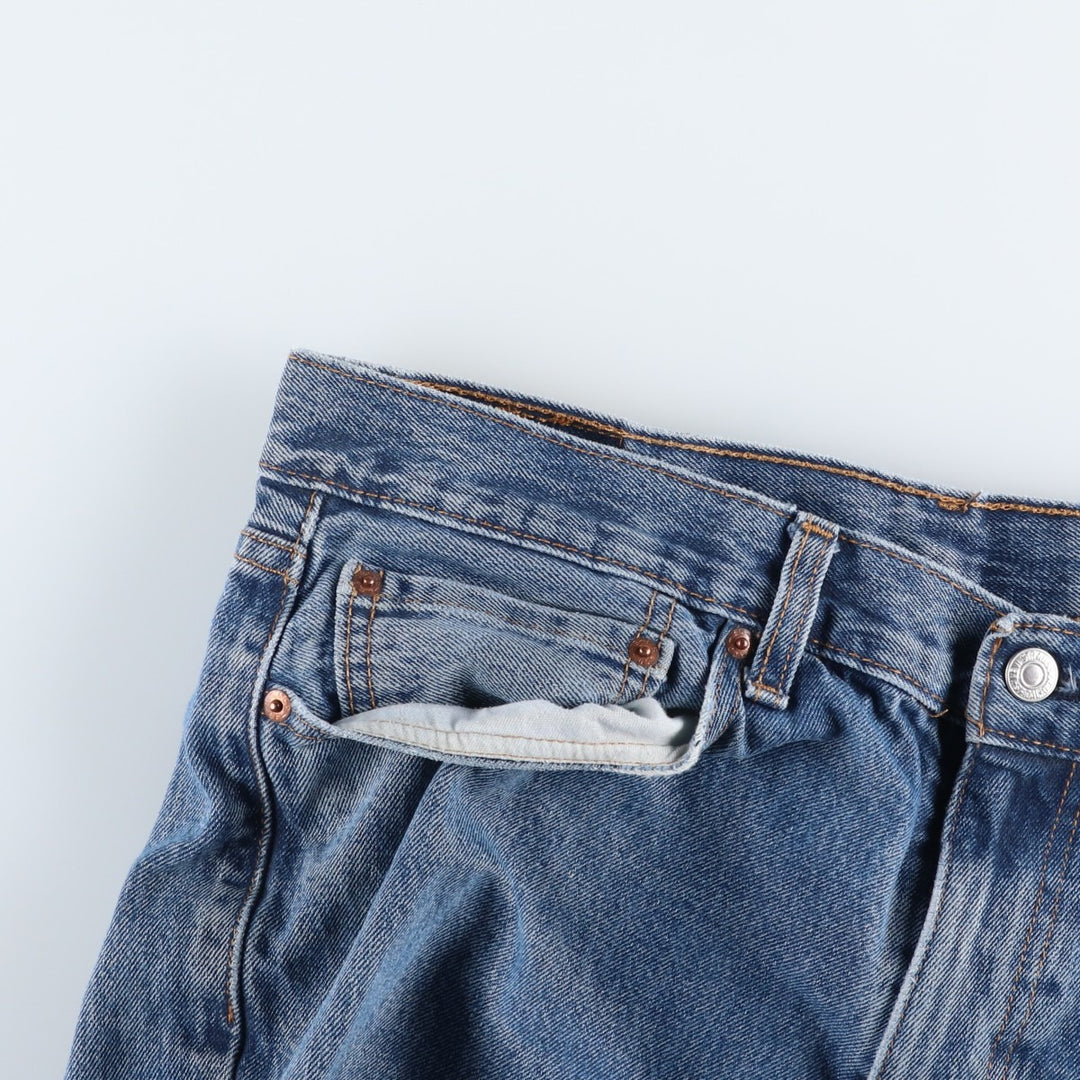 Levi's 505 tapered denim pants for men, equivalent to w35 unclear blue type Vintage Second Hand