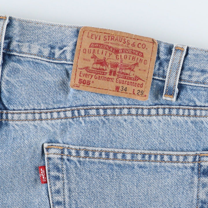 00'S Levi's 505 REGULAR FIT tapered denim pants for men, size w34 cotton blue type Vintage Second Hand