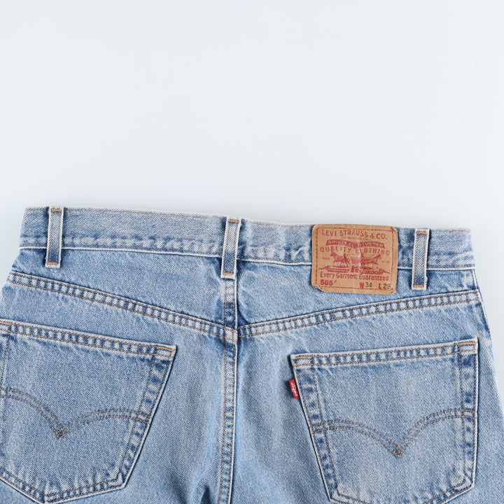 00'S Levi's 505 REGULAR FIT tapered denim pants for men, size w34 cotton blue type Vintage Second Hand